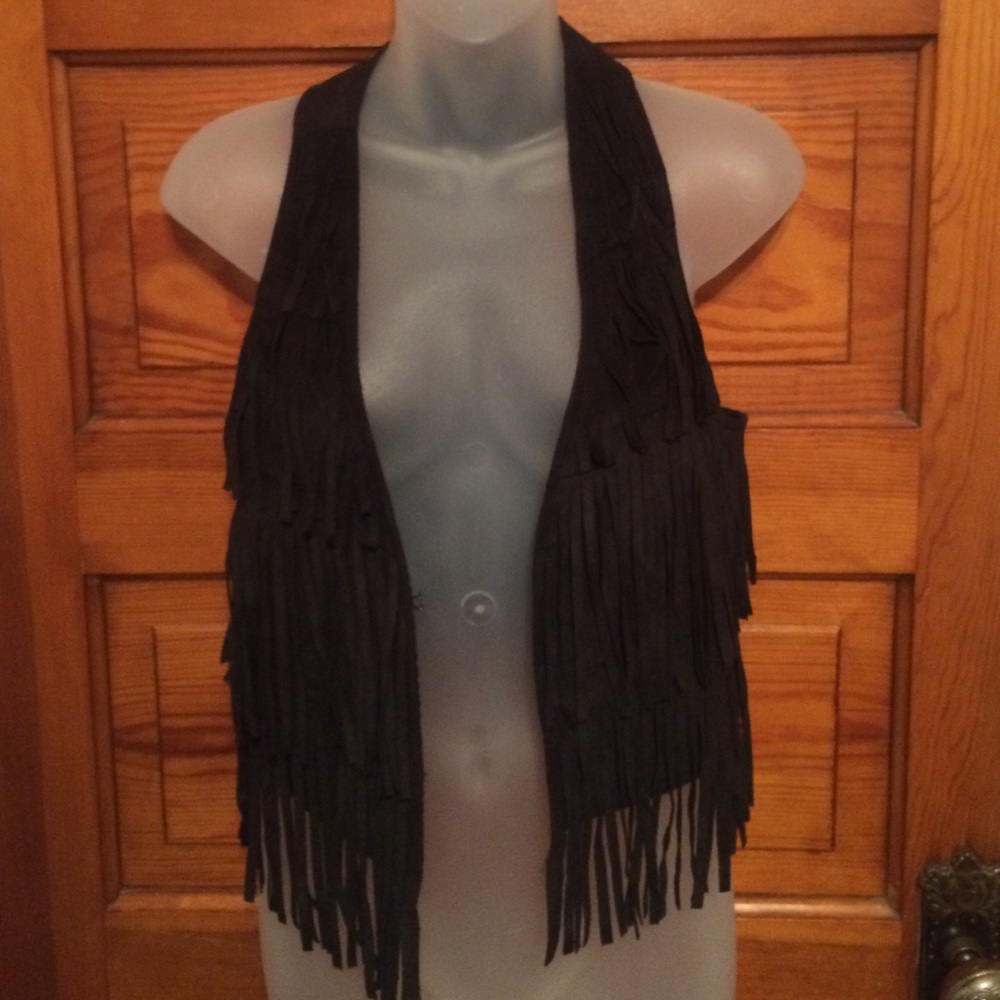 MUST GO! Fringe Faux Suede vest